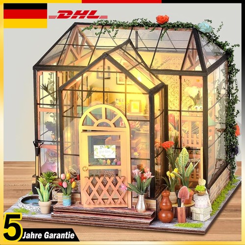 Miniatur holz gewächshaus - miniatur,