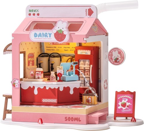 Robotime strawberry milk - milk, box